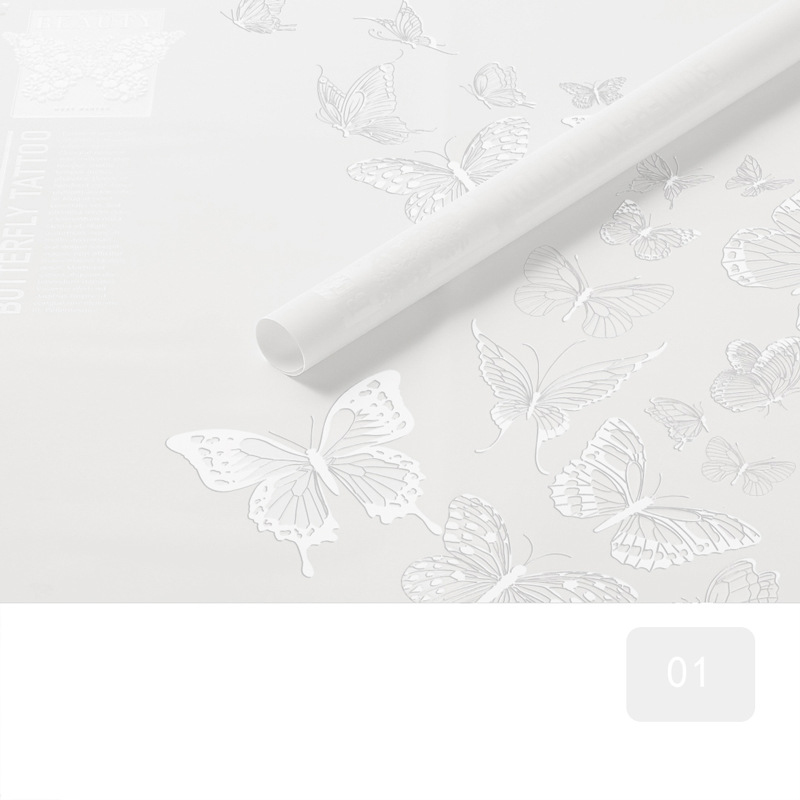 MYHC-14 กระดาษห่อดอกไม้ด้านทึบแสงลายผีเสื้อ