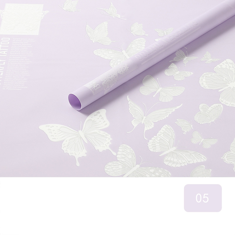 MYHC-14 กระดาษห่อดอกไม้ด้านทึบแสงลายผีเสื้อ