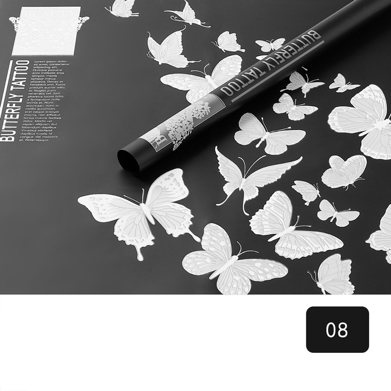 MYHC-14 กระดาษห่อดอกไม้ด้านทึบแสงลายผีเสื้อ