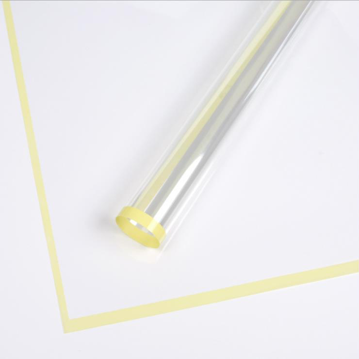 MYHC-15 กระดาษห่อดอกไม้พลาสติกขอบขาวดำโปร่งใส