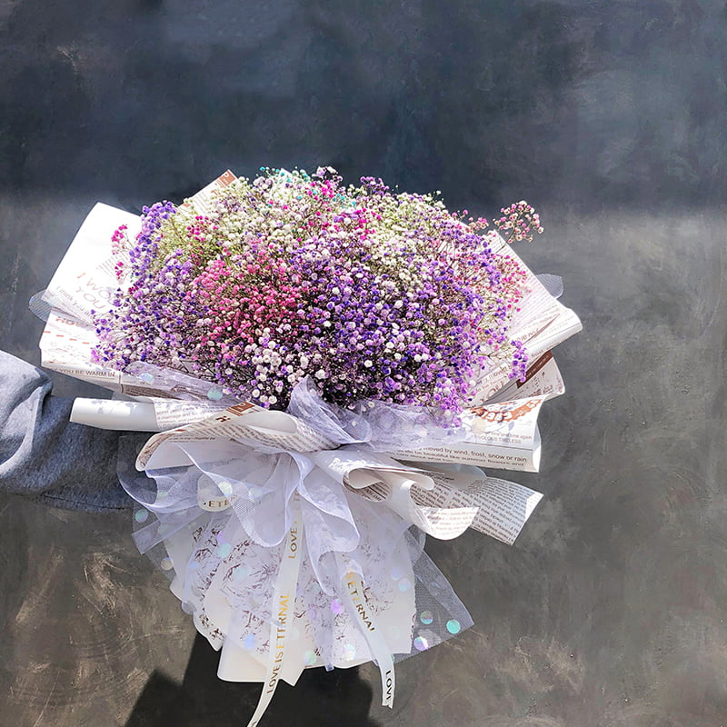 MYHC-21 กระดาษห่อดอกไม้หนังวัวสไตล์หนังสือพิมพ์ย้อนยุค