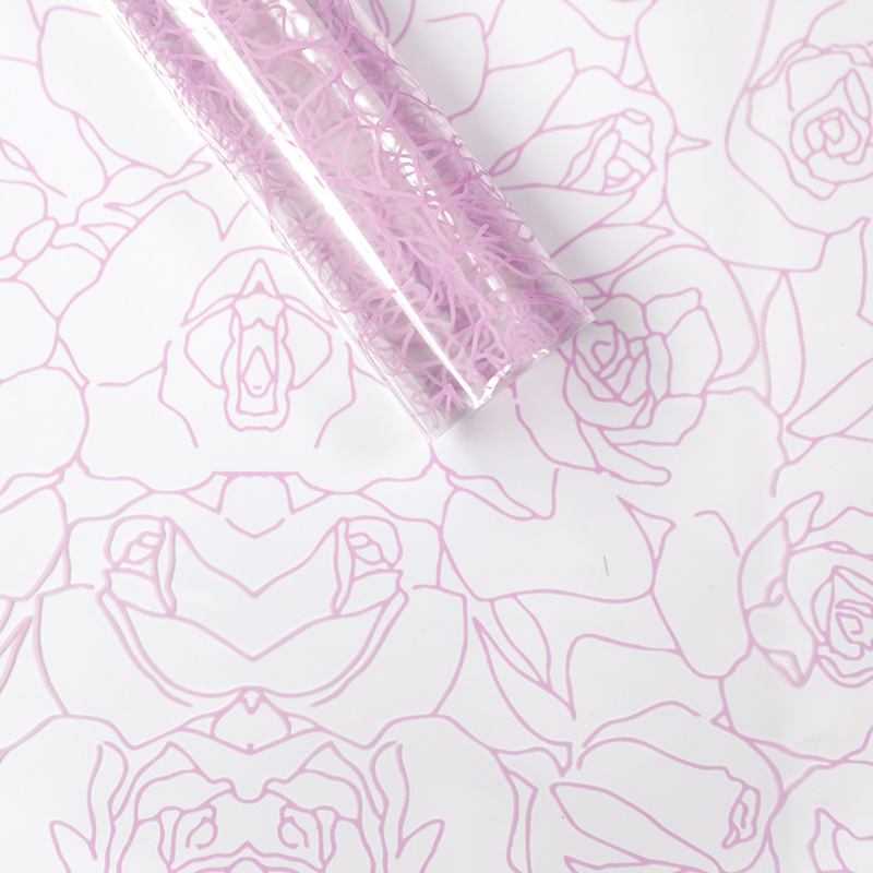 MYHC-29 Monochrome Rose Lines OPP ฟิล์มบรรจุภัณฑ์ดอกไม้ใส