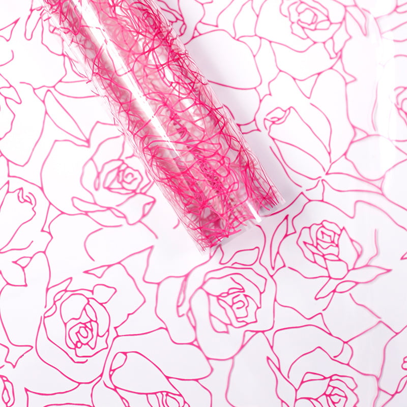 MYHC-29 Monochrome Rose Lines OPP ฟิล์มบรรจุภัณฑ์ดอกไม้ใส