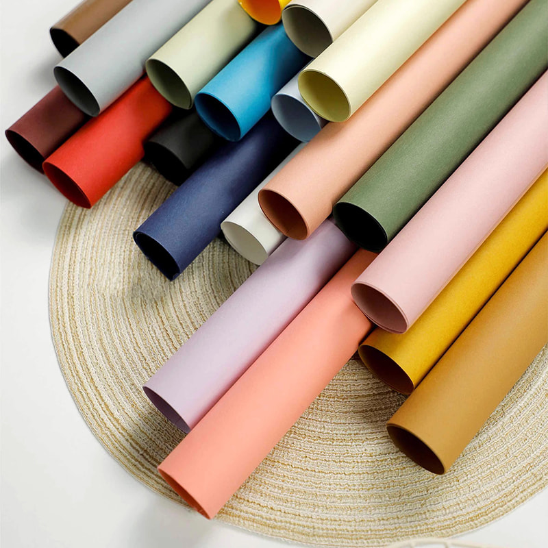 MYHC-30 กระดาษห่อดอกไม้สีทึบฟิล์มมุก 20 สี