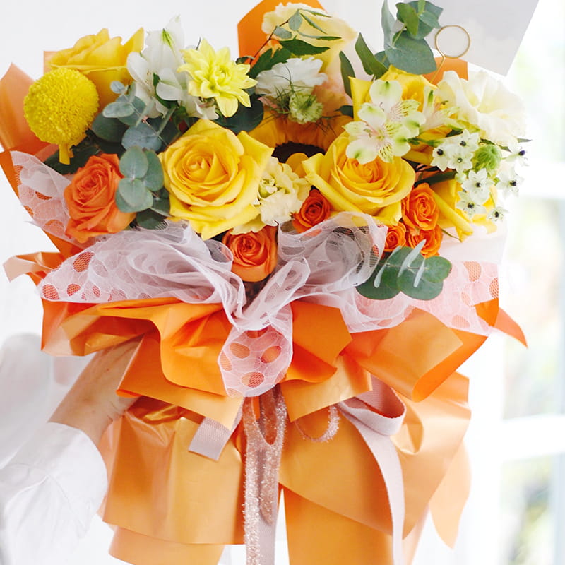 MYHC-36 กระดาษห่อ BOPP ดอกไม้สีทึบแฟนตาซีสีทอง
