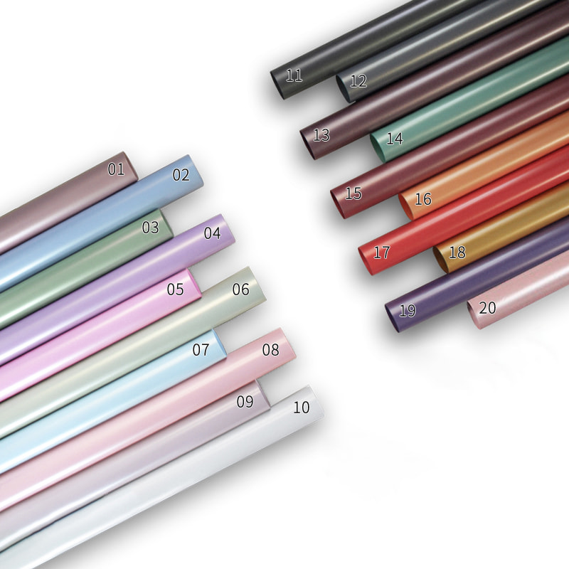 MYHC-36 กระดาษห่อ BOPP ดอกไม้สีทึบแฟนตาซีสีทอง