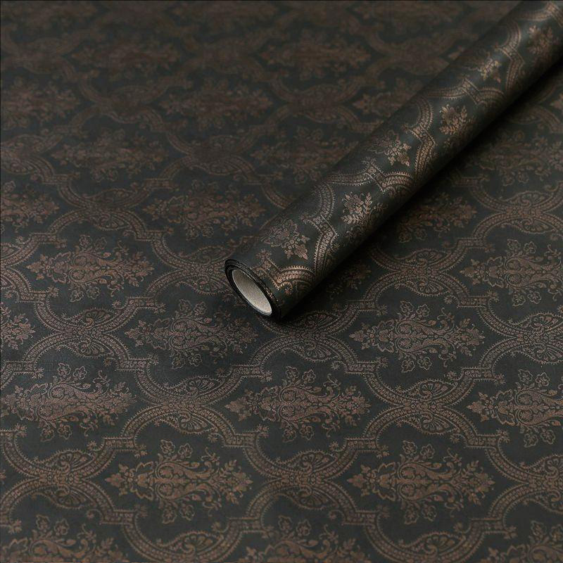 MYHC-56 กระดาษห่อดอกไม้ฝ้ายขาวดำพิมพ์ลายนูน