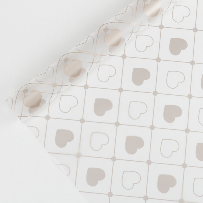 MYHC-60 Monochrome Love Plaid Pattern ฟิล์มบรรจุภัณฑ์ดอกไม้ใส
