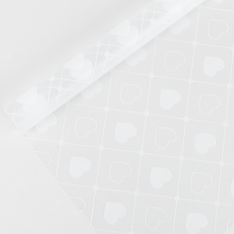 MYHC-60 Monochrome Love Plaid Pattern ฟิล์มบรรจุภัณฑ์ดอกไม้ใส