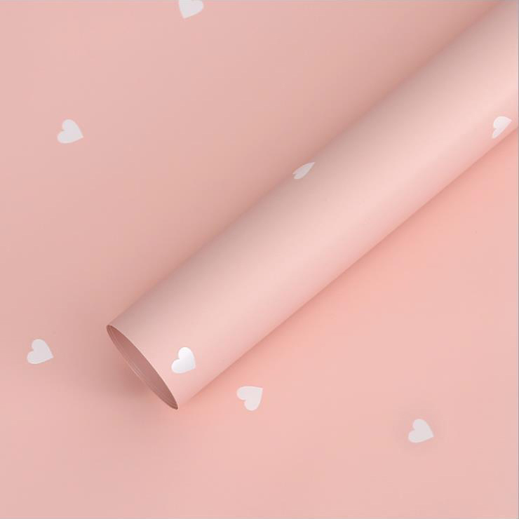 MYHC-63 ฟิล์มตกแต่ง Little Love Pearlescent ฟิล์มบรรจุภัณฑ์ดอกไม้ฝ้าย Bopp