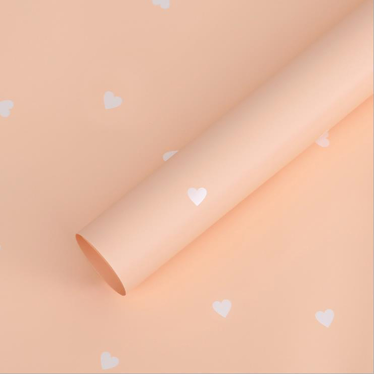 MYHC-63 ฟิล์มตกแต่ง Little Love Pearlescent ฟิล์มบรรจุภัณฑ์ดอกไม้ฝ้าย Bopp