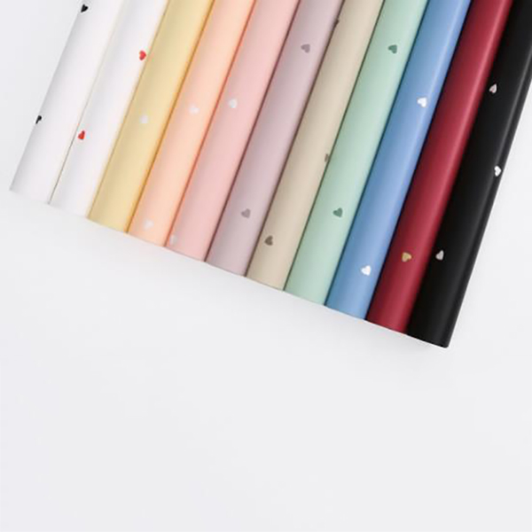MYHC-63 ฟิล์มตกแต่ง Little Love Pearlescent ฟิล์มบรรจุภัณฑ์ดอกไม้ฝ้าย Bopp