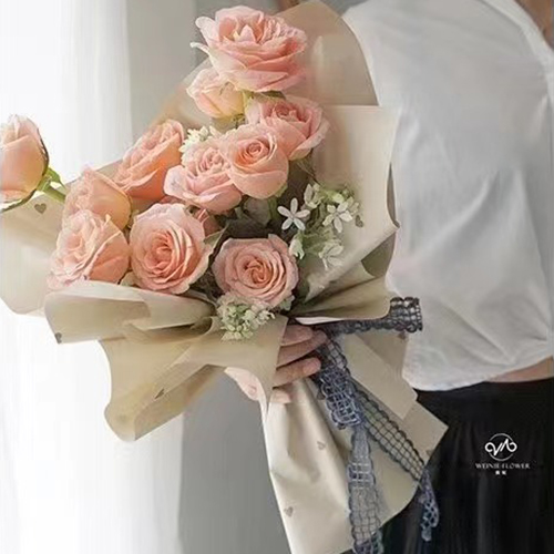 MYHC-63 ฟิล์มตกแต่ง Little Love Pearlescent ฟิล์มบรรจุภัณฑ์ดอกไม้ฝ้าย Bopp