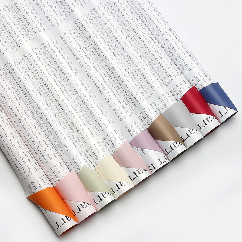 MYHC-64 หนังสือพิมพ์ภาษาอังกฤษสีขาวด้านเดียว, ฟิล์มมุก, ฟิล์มบรรจุภัณฑ์ดอกไม้หนังวัว