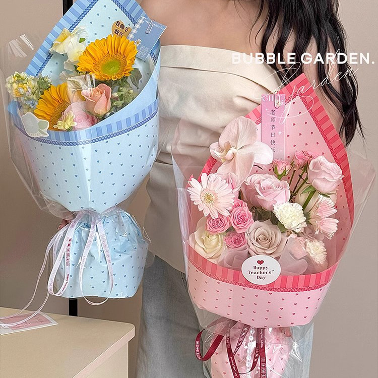 MYHC-65 ชุดเจ้าหญิงฟิล์มบรรจุภัณฑ์ดอกไม้พลาสติกสีสดใส