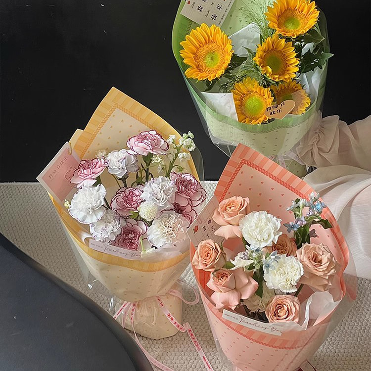 MYHC-65 ชุดเจ้าหญิงฟิล์มบรรจุภัณฑ์ดอกไม้พลาสติกสีสดใส
