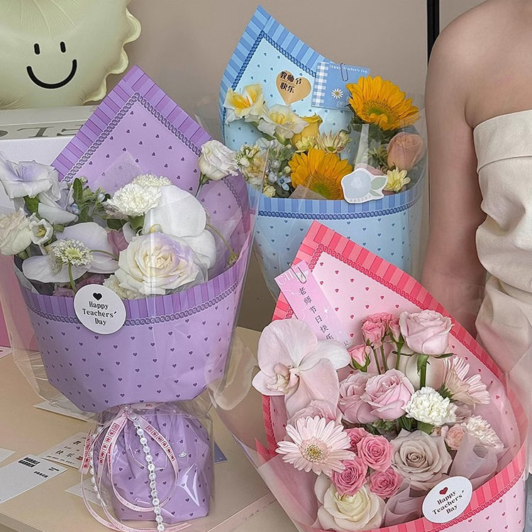 MYHC-65 ชุดเจ้าหญิงฟิล์มบรรจุภัณฑ์ดอกไม้พลาสติกสีสดใส