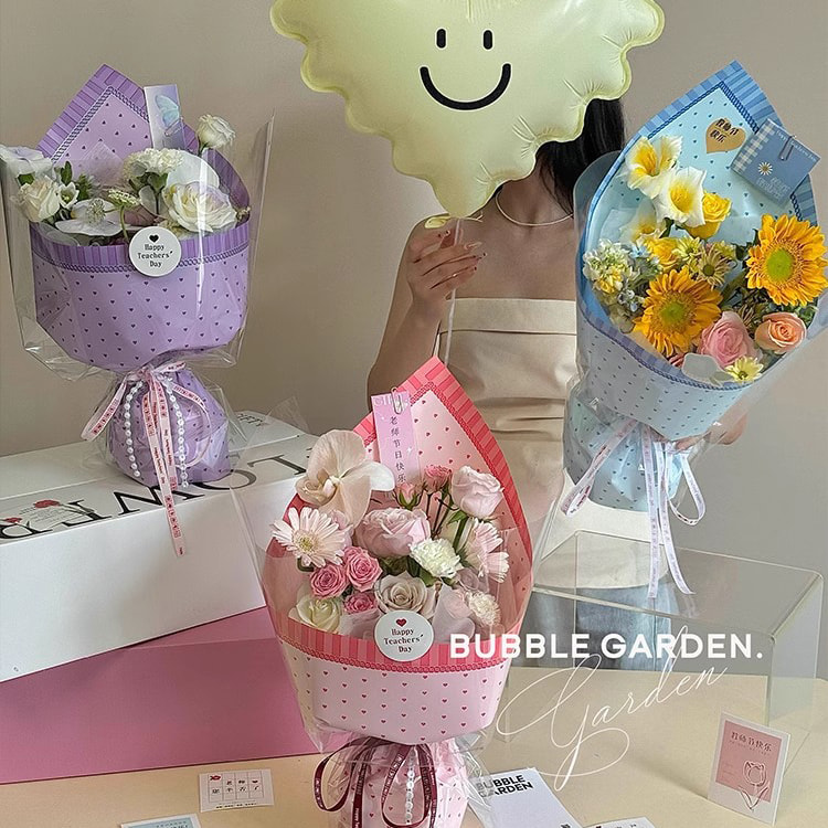 MYHC-65 ชุดเจ้าหญิงฟิล์มบรรจุภัณฑ์ดอกไม้พลาสติกสีสดใส