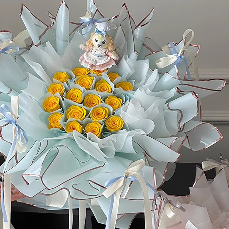MYHC-72 สีทึบขอบทองน้ำฟิล์มใสดอกไม้บรรจุภัณฑ์ฟิล์ม