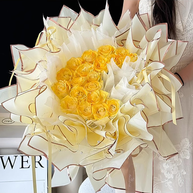 MYHC-72 สีทึบขอบทองน้ำฟิล์มใสดอกไม้บรรจุภัณฑ์ฟิล์ม