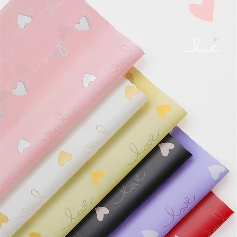 MYHC-75 6 สี 57×57ซม. (±2ซม.) ฟิล์มบรรจุภัณฑ์ดอกไม้ด้าน
