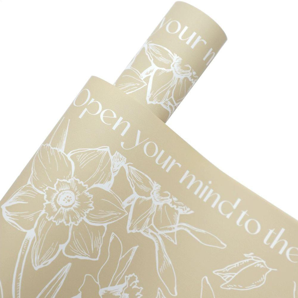 MYHC-77 Daffodils Lines กระดาษห่อดอกไม้ฟิล์ม Bopp Pearlescent