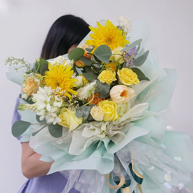 กระดาษห่อดอกไม้โปร่งแสงสีทึบด้าน