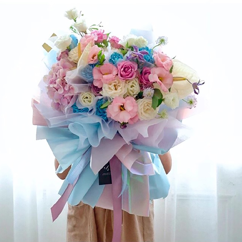กระดาษห่อดอกไม้โปร่งแสงสีทึบด้าน