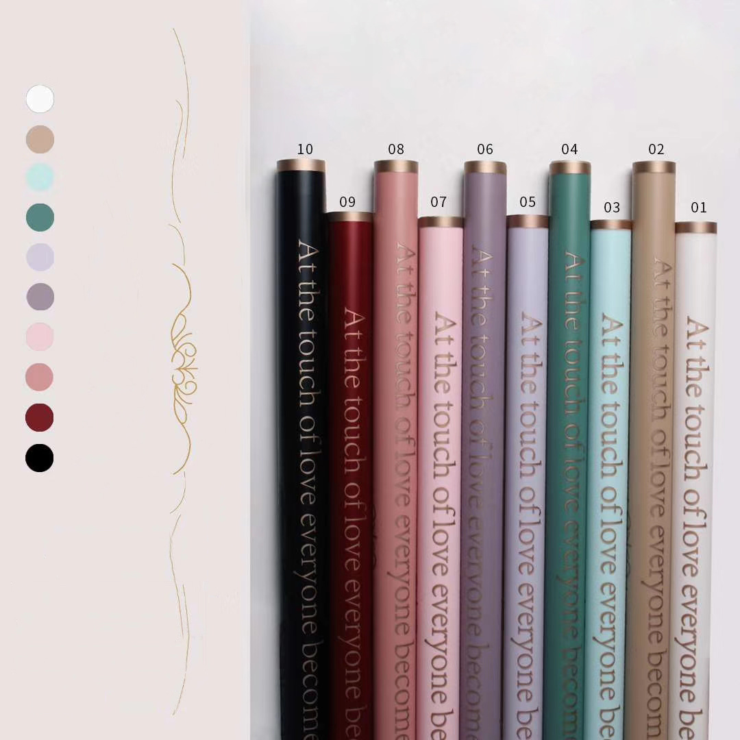 กระดาษห่อดอกไม้ผิวด้าน ขอบทอง 9 สี