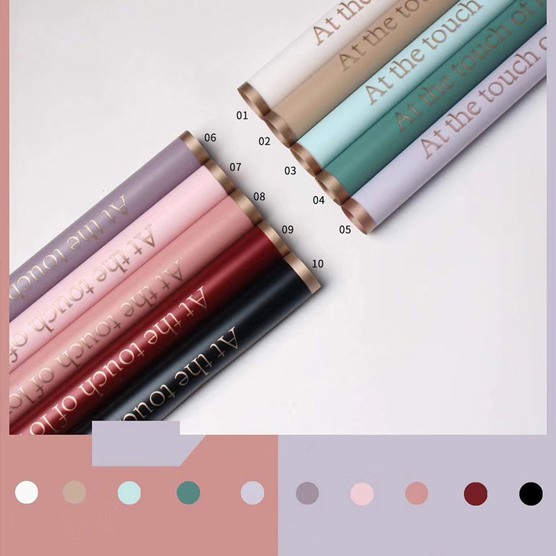 กระดาษห่อดอกไม้ผิวด้าน ขอบทอง 9 สี