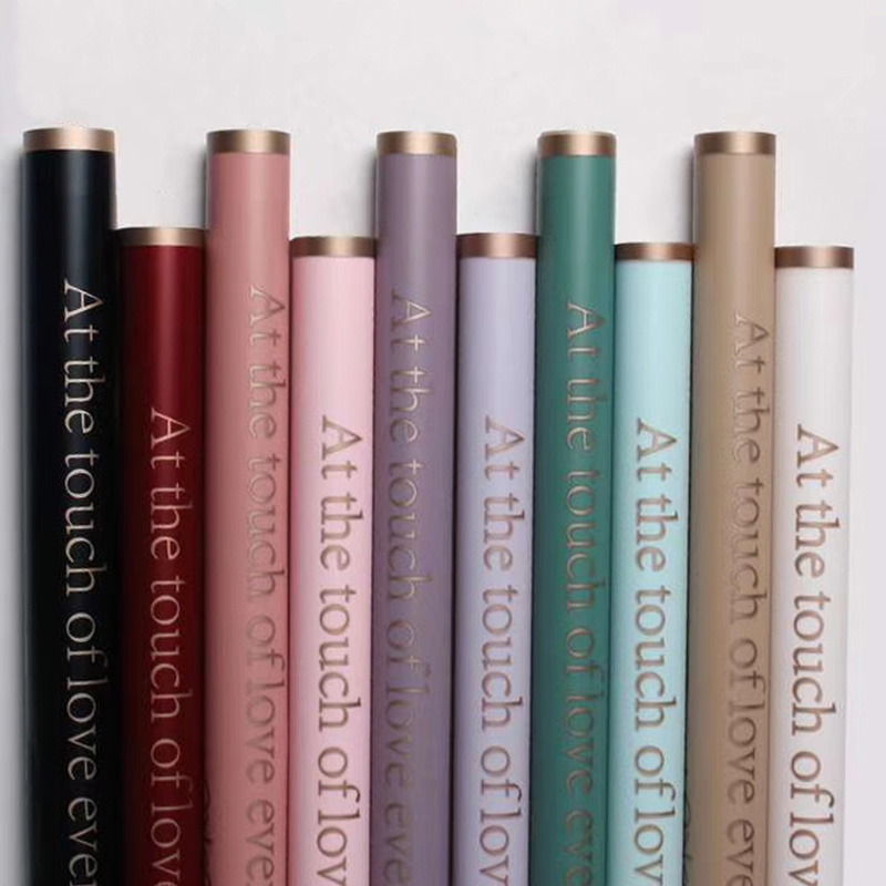 กระดาษห่อดอกไม้ผิวด้าน ขอบทอง 9 สี