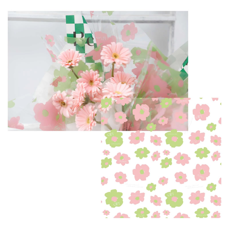 ม้วนพลาสติกห่อดอกไม้กันน้ำขนาด 58x58 ซม
