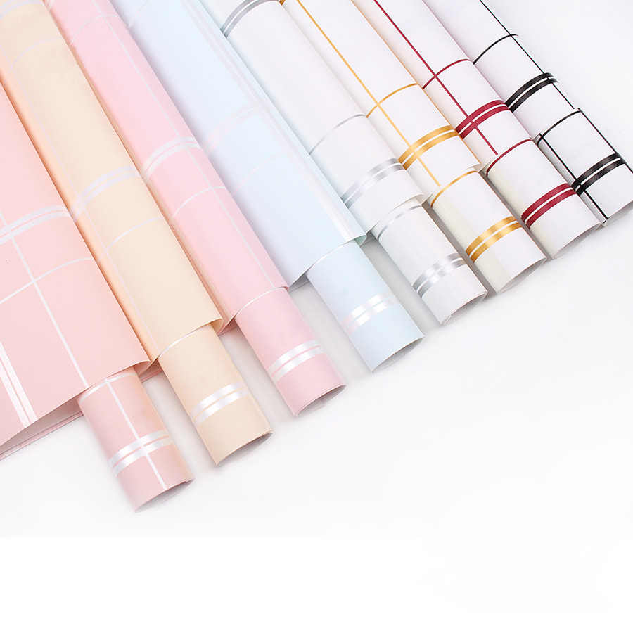 กระดาษห่อดอกไม้ลายตารางหมากรุกแปดสี