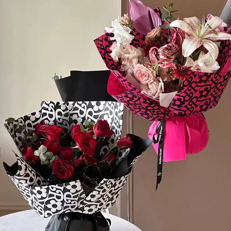 กระดาษห่อดอกไม้ลายดอกไม้ฟิล์มเคลือบ