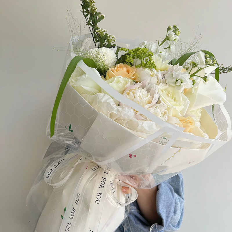 ฟิล์มบรรจุภัณฑ์ช่อดอกไม้พลาสติกป้องกันหมอกและความชื้น