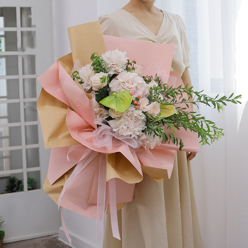 กระดาษห่อช่อดอกไม้เกาหลีสีทึบ